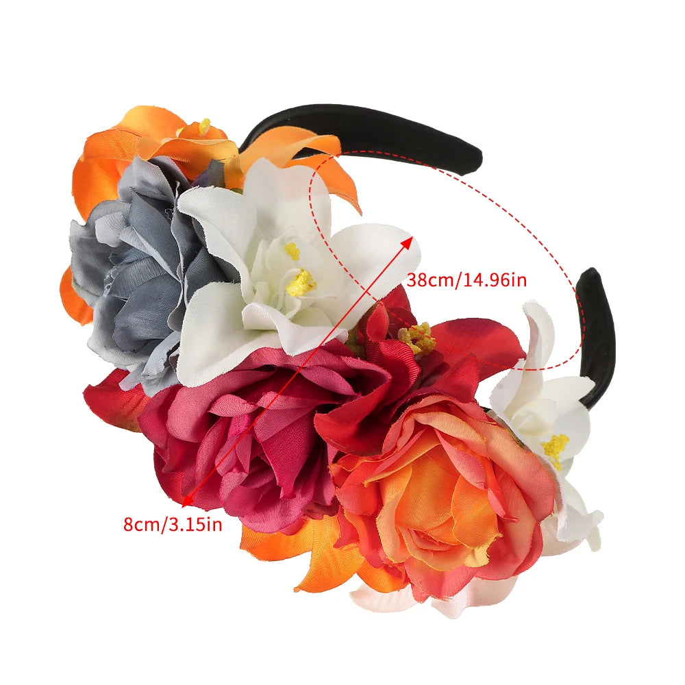 Halloween Flower Hair Crown Headband