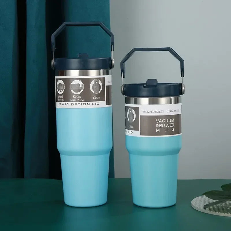 Thermal Water Bottle With Straw