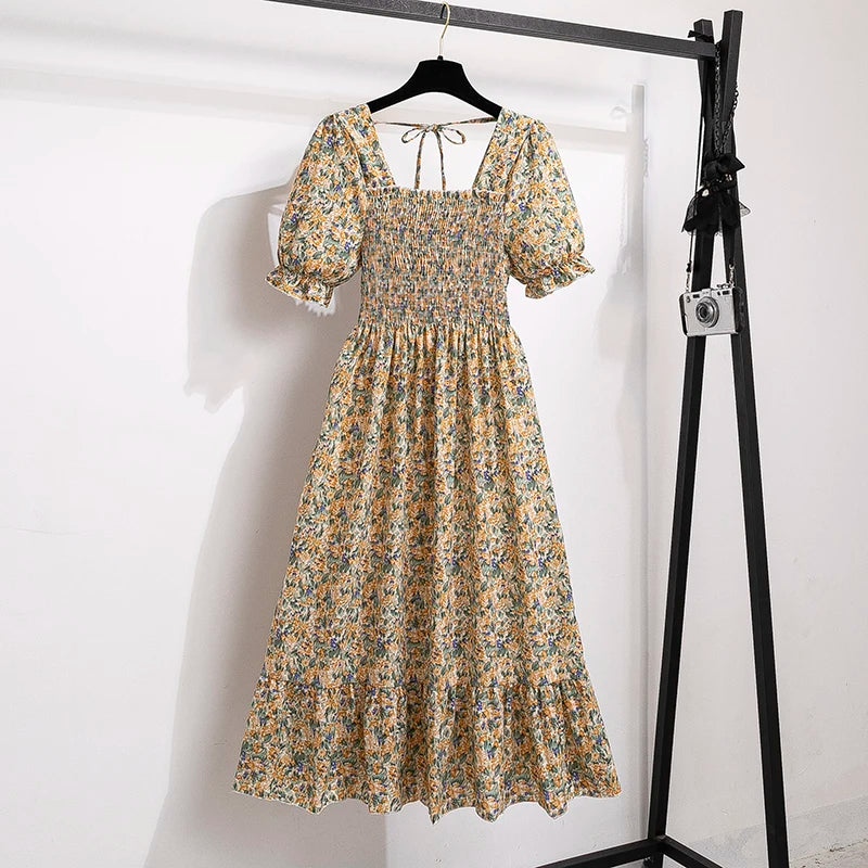 Summer Pleated Women Chiffon Dress