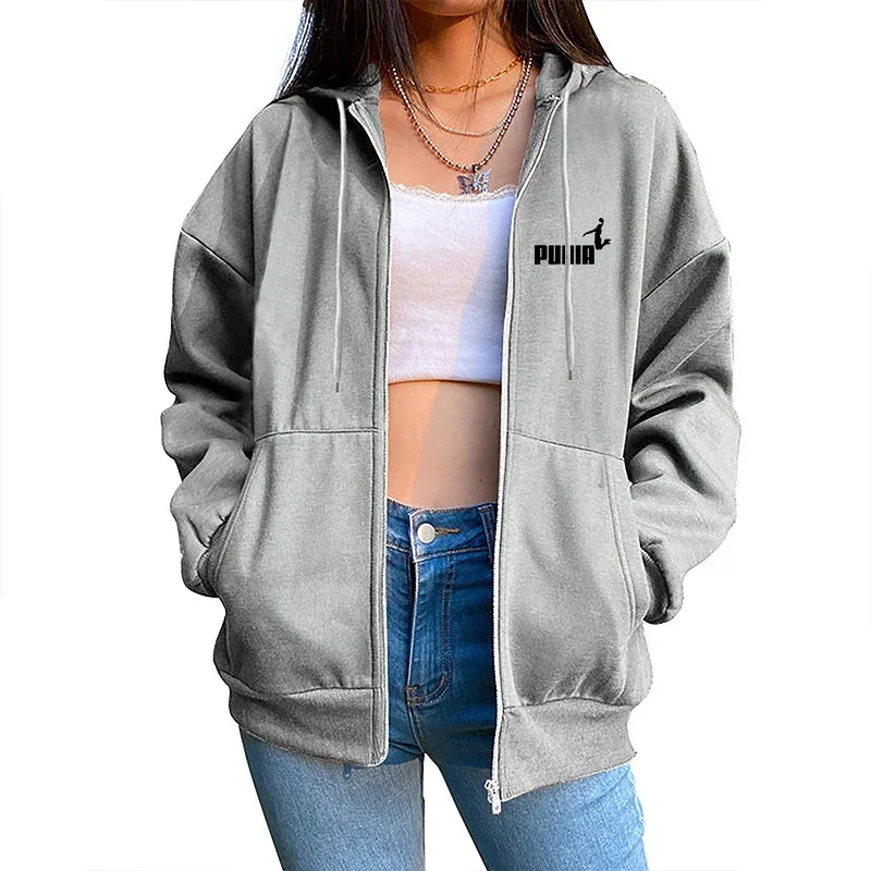 Printed hooded sweatshirt pants 2piece set
