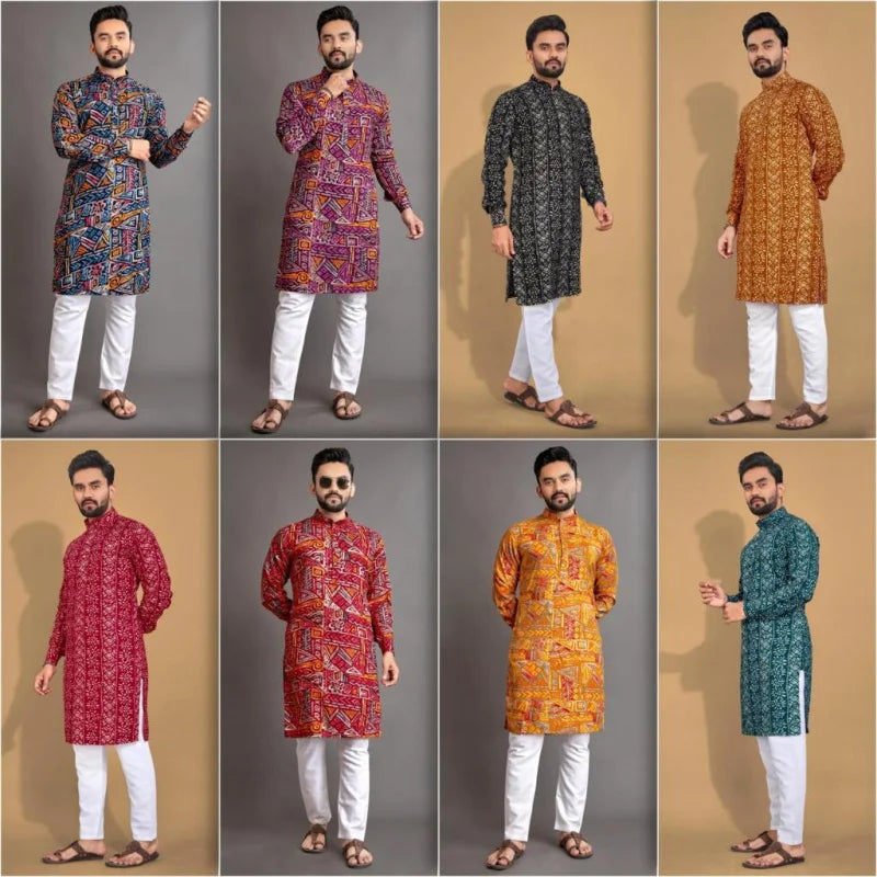 Men's Ethnic Style Mid-Length Top