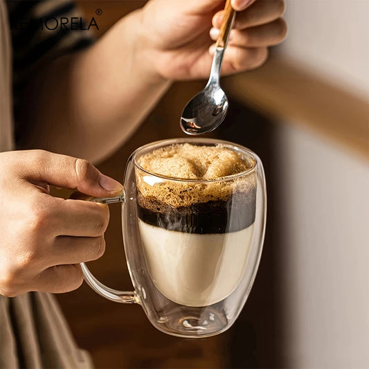 350ML Double Wall Glass Coffee Mug