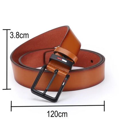 PU Leather Alloy Pin Square Buckle Belt