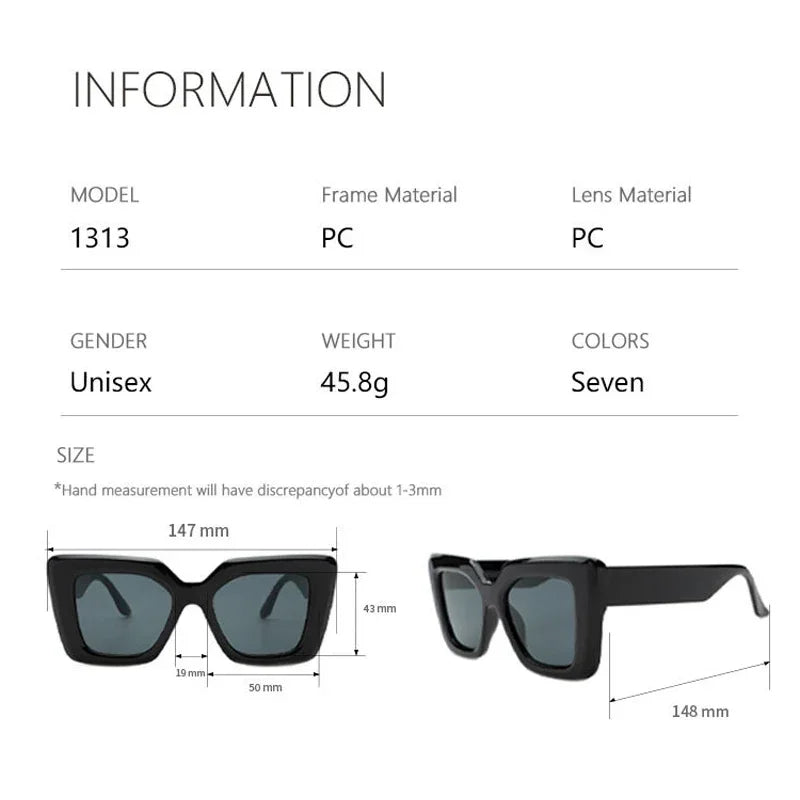 Oversized Square Sunglasses For Women