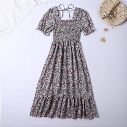 Summer Pleated Women Chiffon Dress