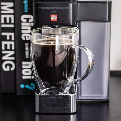 350ML Double Wall Glass Coffee Mug