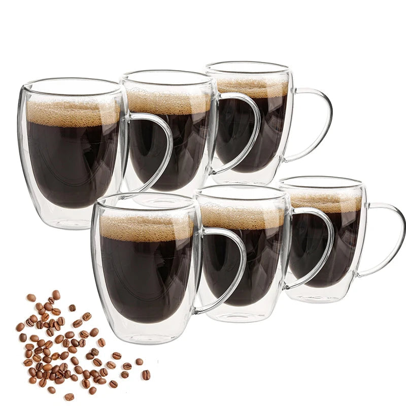 350ML Double Wall Glass Coffee Mug