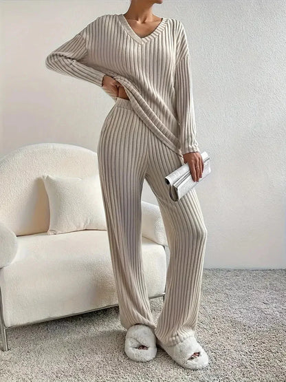 Straight-leg Pants + Sweater Set