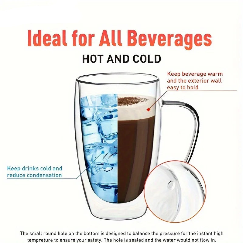 350ML Double Wall Glass Coffee Mug