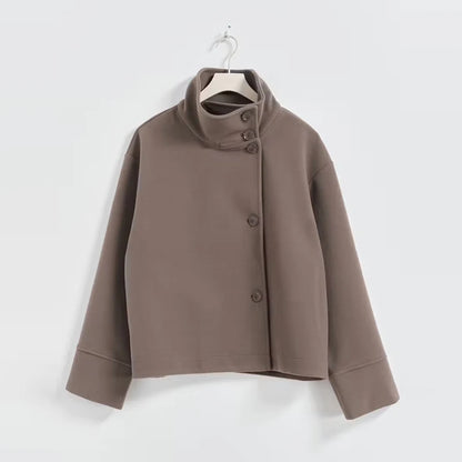 Stand Collar Short Jacket For Women