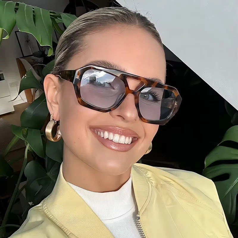 Square Double Bridges Women's Sunglasses