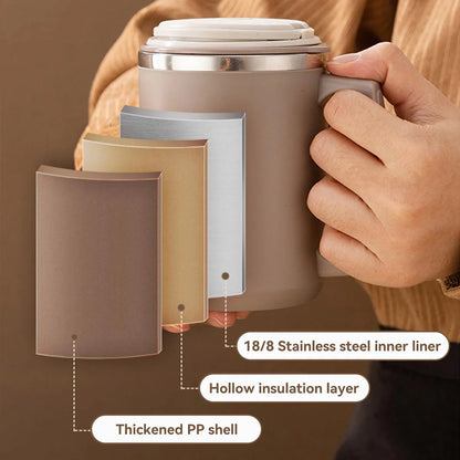 Double-Wall Insulated Mug With Spoon & Straw