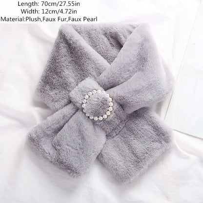 Women Winter Warm Thicken Cross Collar Scarf