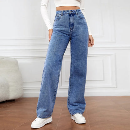 High Waist Slim Straight Ladies Jeans