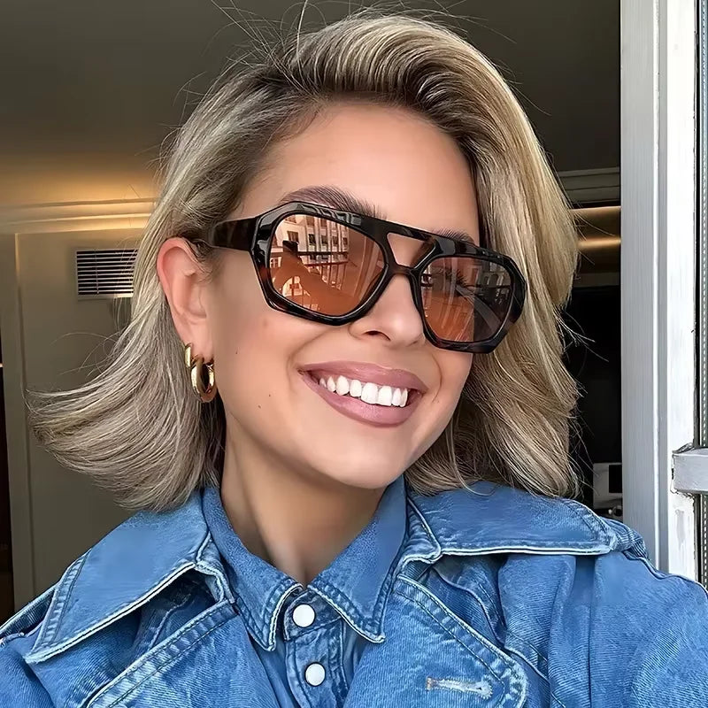 Square Double Bridges Women's Sunglasses
