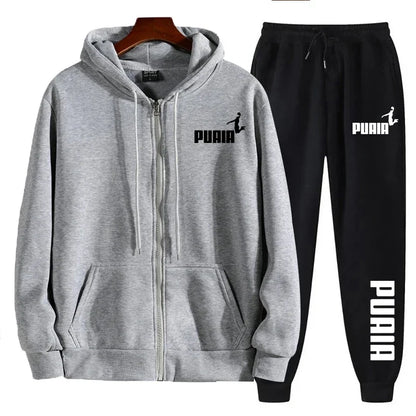Printed hooded sweatshirt pants 2piece set