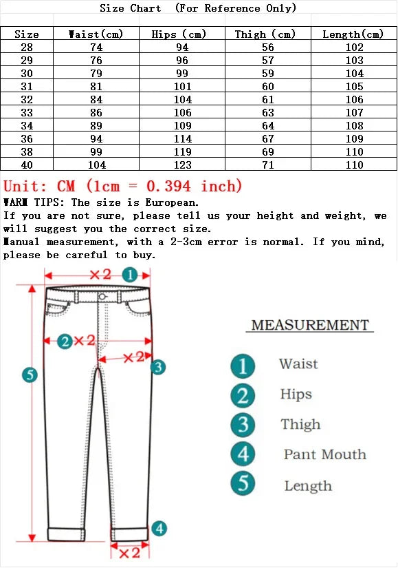 Classic Style Casual Stretch Slim Jean Pants