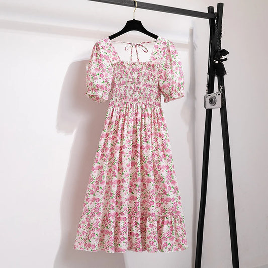 Summer Pleated Women Chiffon Dress