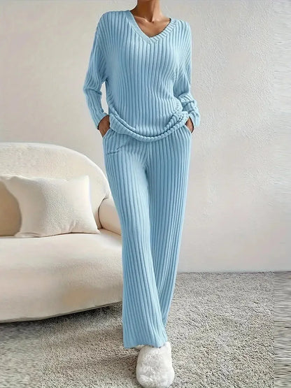 Straight-leg Pants + Sweater Set