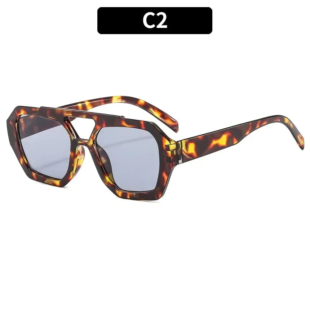 Square Double Bridges Women's Sunglasses