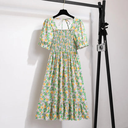 Summer Pleated Women Chiffon Dress