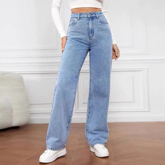 High Waist Slim Straight Ladies Jeans