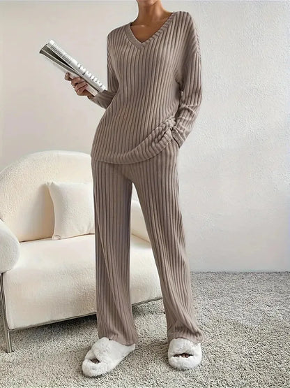 Straight-leg Pants + Sweater Set