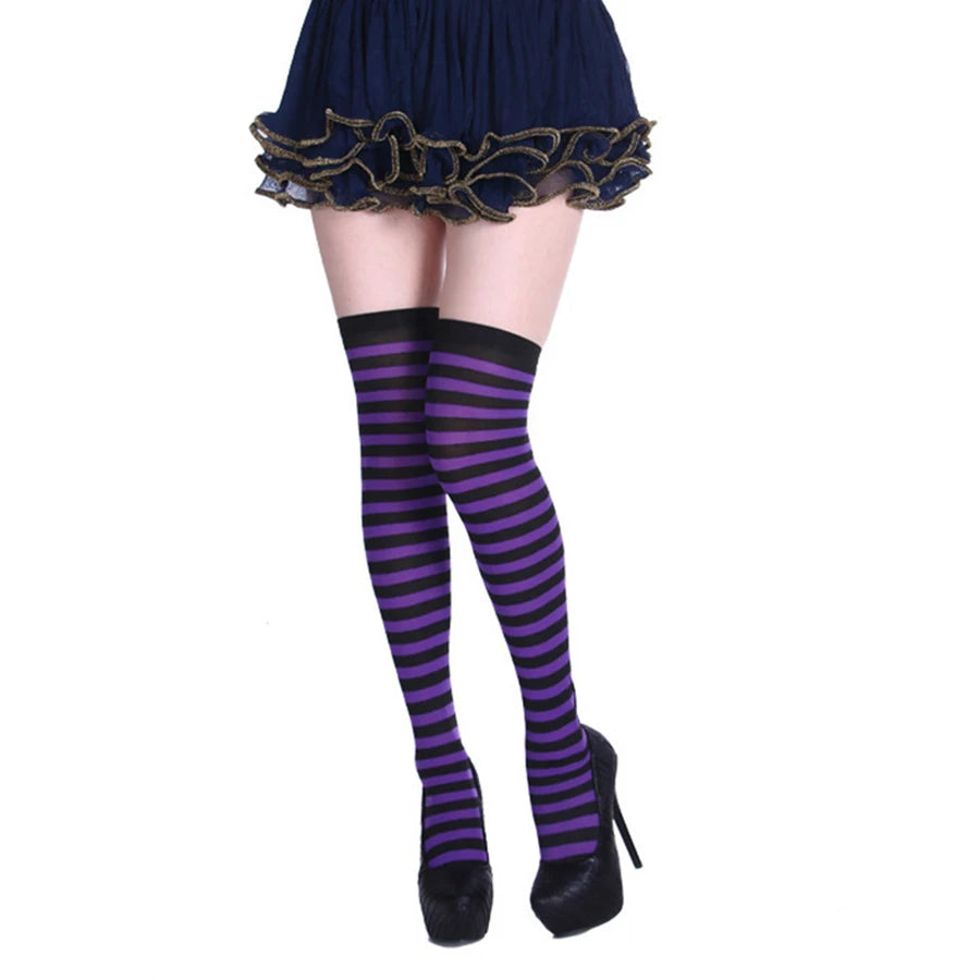 Over-Knee Rainbow Thigh High Socks Gloves Set