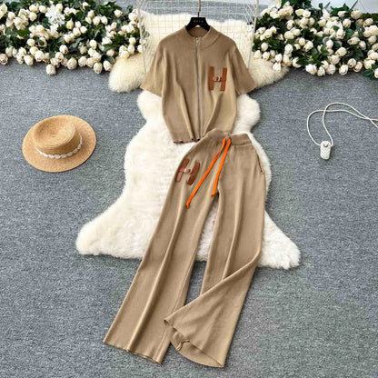 Round Neck Short Sleeved Two-piece Set