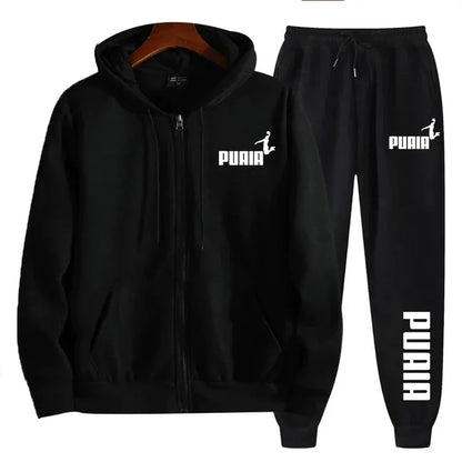 Printed hooded sweatshirt pants 2piece set
