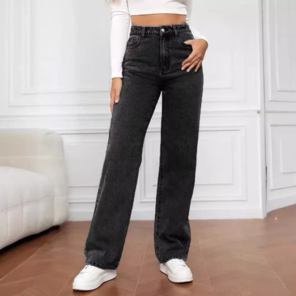 High Waist Slim Straight Ladies Jeans