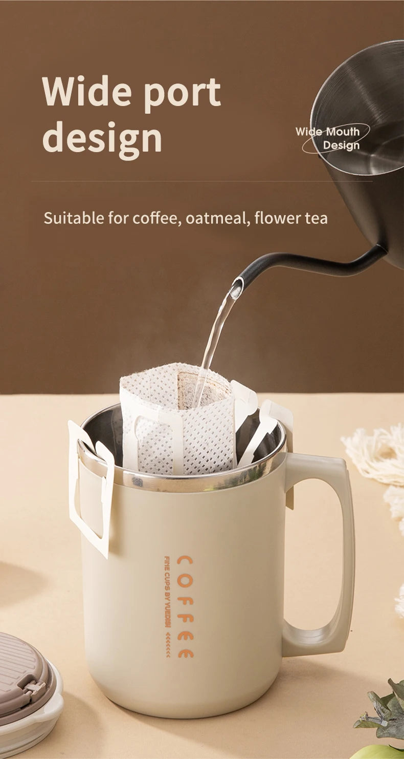 Double-Wall Insulated Mug With Spoon & Straw