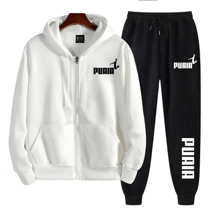 Printed hooded sweatshirt pants 2piece set