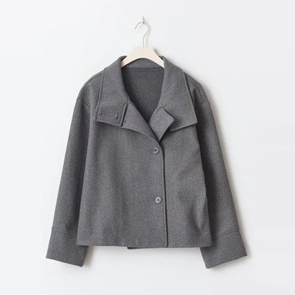 Stand Collar Short Jacket For Women