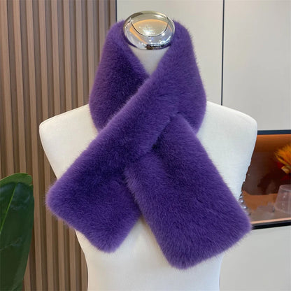Women Winter Warm Thicken Cross Collar Scarf