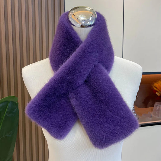Women Winter Warm Thicken Cross Collar Scarf