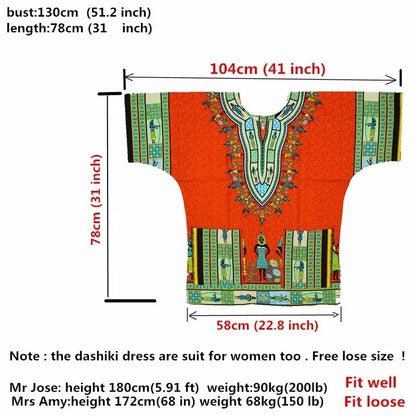 Traditional African Dashiki Cotton Unisex Shirt