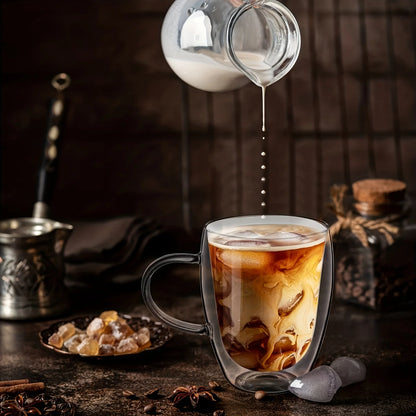 350ML Double Wall Glass Coffee Mug