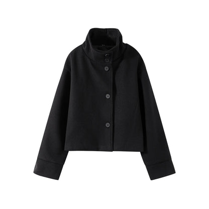 Stand Collar Short Jacket For Women