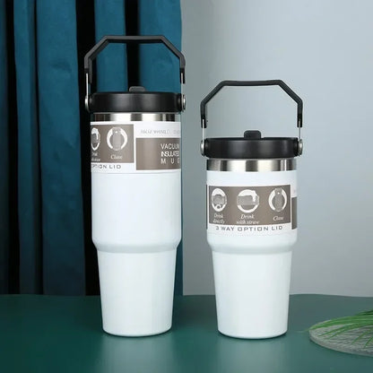 Thermal Water Bottle With Straw