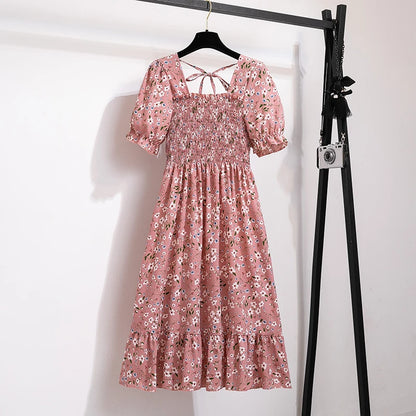 Summer Pleated Women Chiffon Dress
