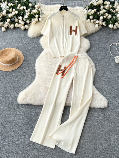 Round Neck Short Sleeved Two-piece Set