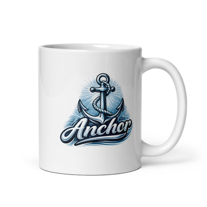 White glossy mug