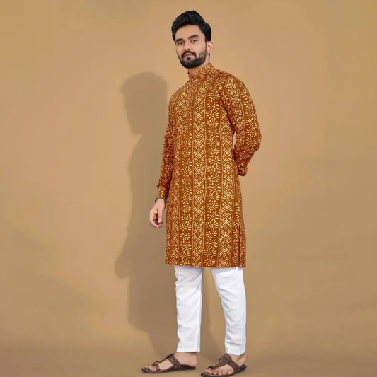 Men's Ethnic Style Mid-Length Top