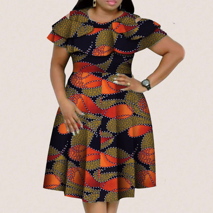 African Ruffles Collar Dresses for Women