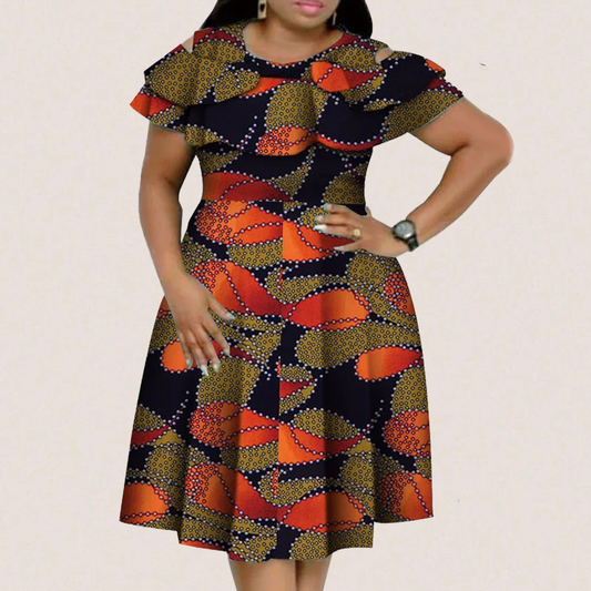 African Ruffles Collar Dresses for Women
